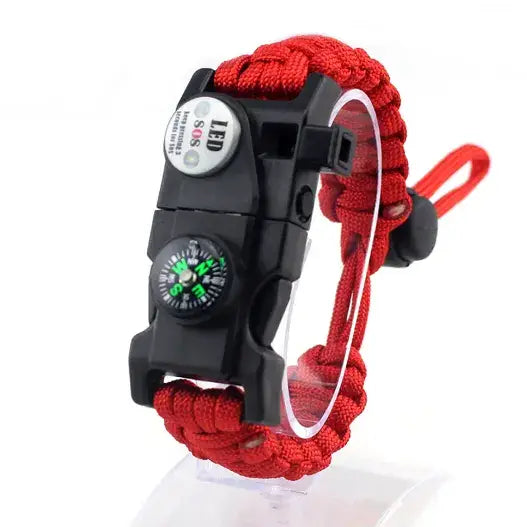 Adjustable Braided Parachute Cord Bracelet With Survival Kit
