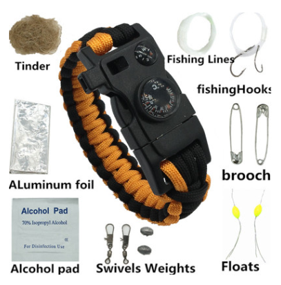 Paracord Bracelet with SOS Emergency Kit