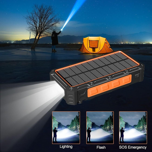 Portable Solar Hand-Crank Wireless Power Bank