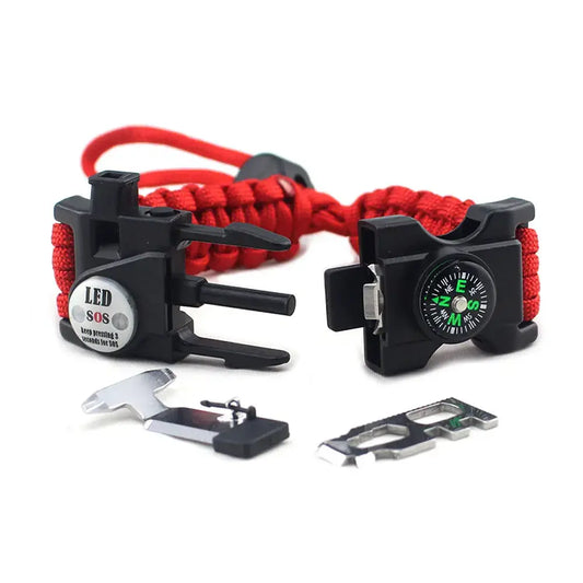 Adjustable Braided Parachute Cord Bracelet With Survival Kit