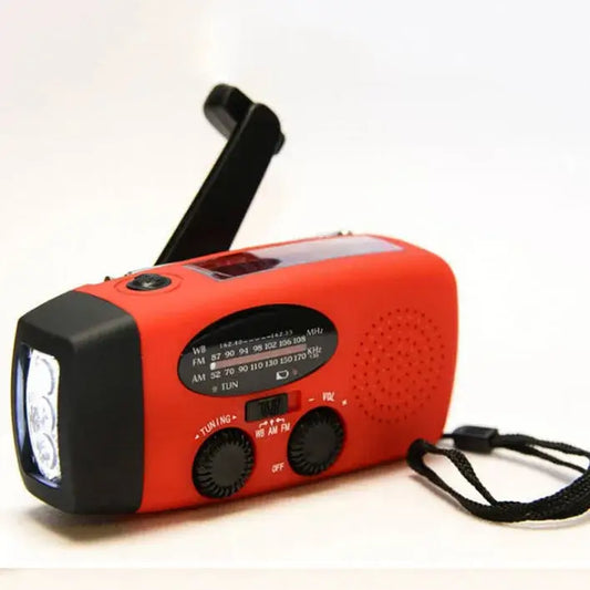 Solar and Wind-Up Radio with Torch and USB Charger