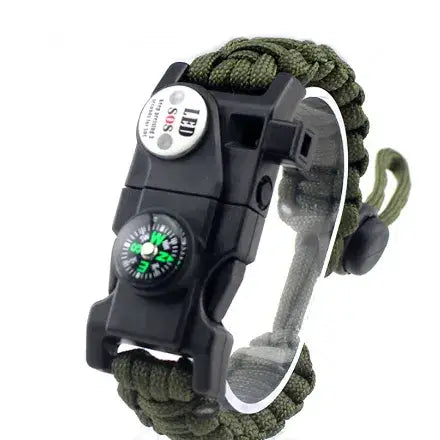 Adjustable Braided Parachute Cord Bracelet With Survival Kit