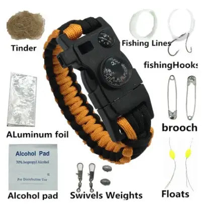 Paracord Bracelet with SOS Emergency Kit