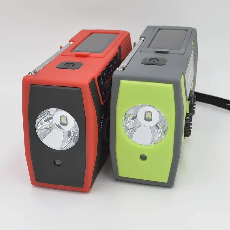 Wind Up Radio, Solar, Flashlight, Reading Lamp, USB Power - 5 in 1