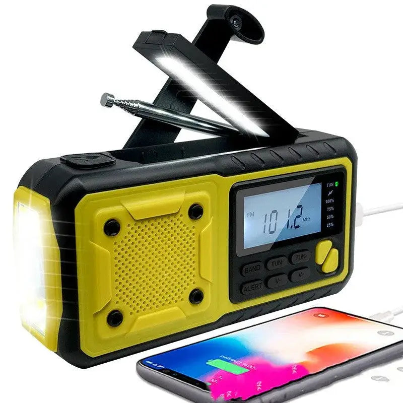 Solar Emergency Hand-Crank Radio Lamp Torch USB Power 4000mAh