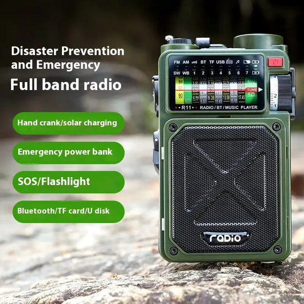 Solar Hand Wind Up Radio Power Bank Bluetooth