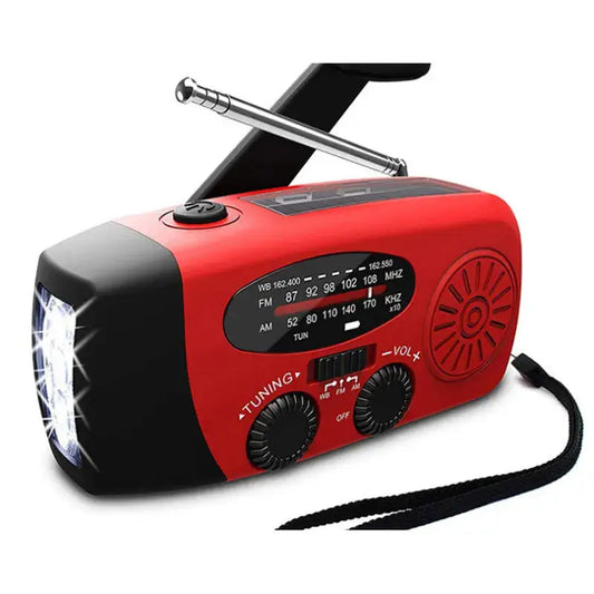 Solar and Wind-Up Radio with Torch and USB Charger