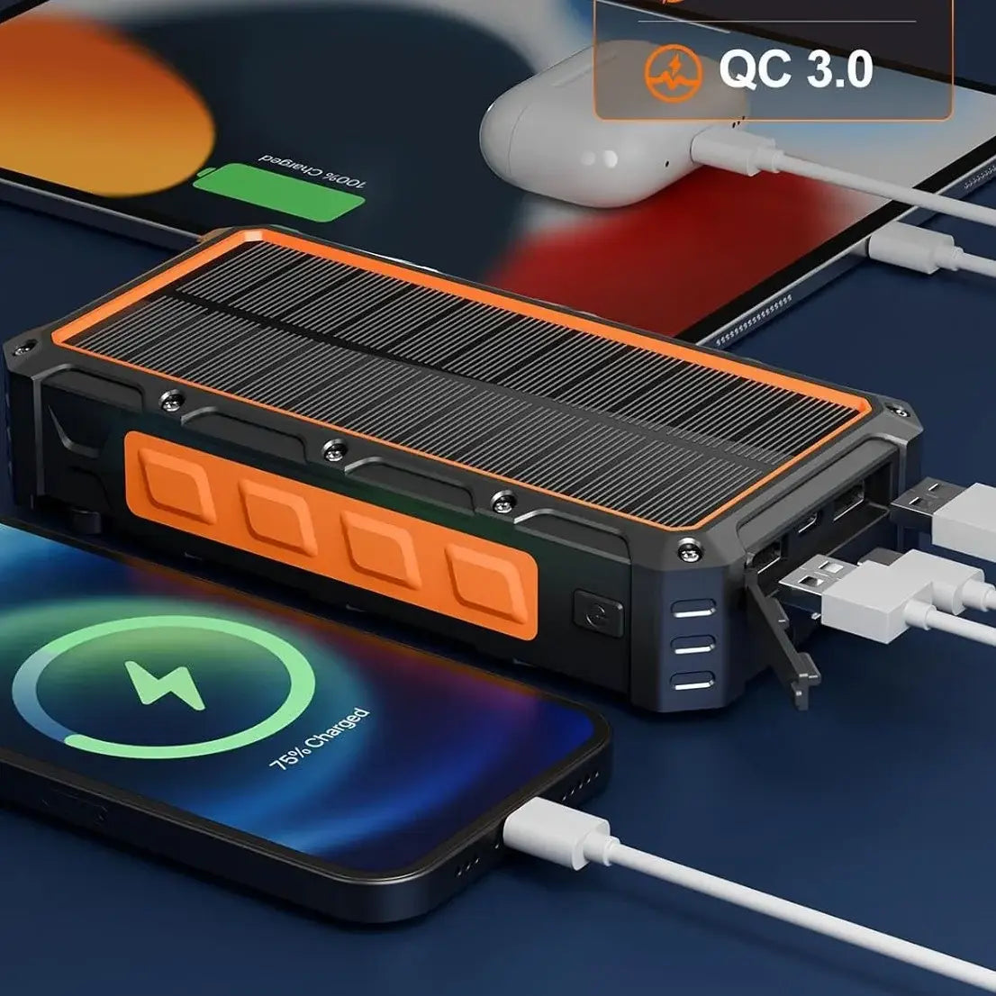 Portable Hand Crank Solar Power Bank 20000mAh