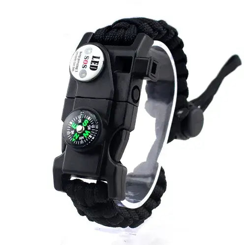 Adjustable Braided Parachute Cord Bracelet With Survival Kit
